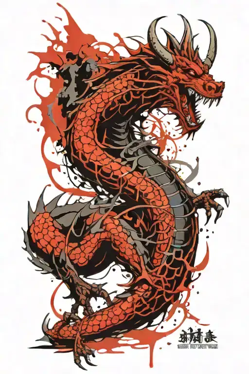 Dragon And Samurai Leg