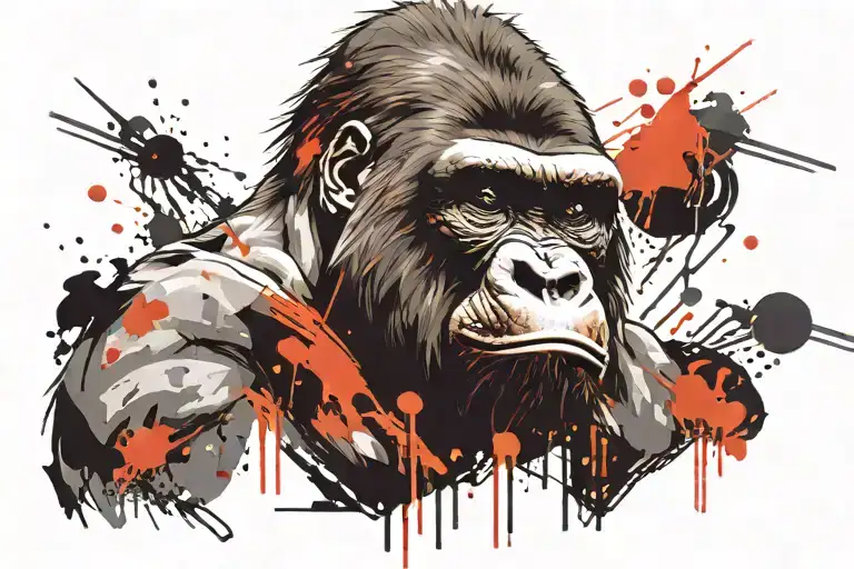 Aggressive Gorilla Portrait