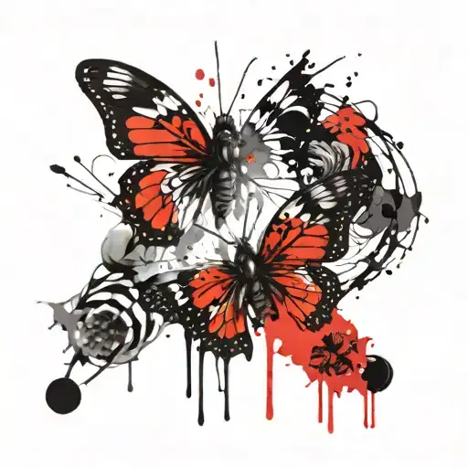 Half Butterfly And Half Bee