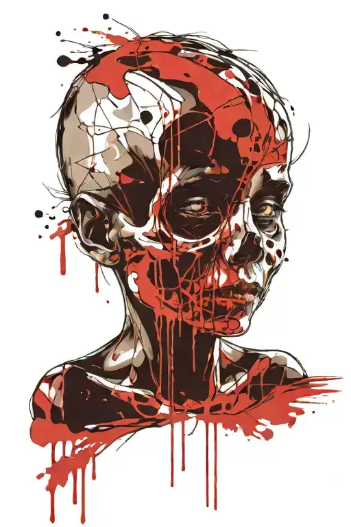 Crying Child Tears Turn Into A Skull Childhood Truama