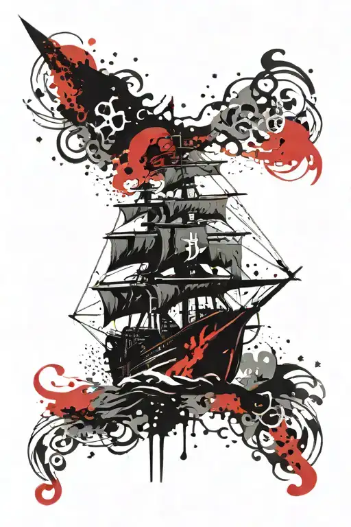 Treasure Ship Slavic Symbol With Inscription