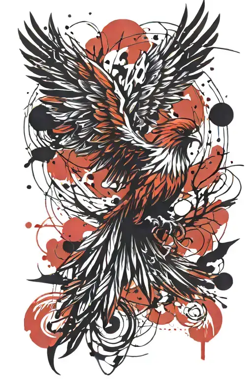 Phoenix Minimalist Tattoo Sketch
