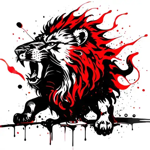 Flaming Lion Roaring