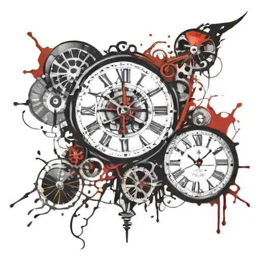 Death Time Clock Face One Eye