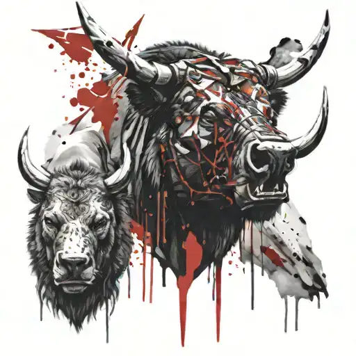 A Head Half Bull And Half Bear Head