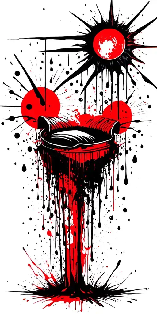 Sun With Rain Falling Off Of The Bottom