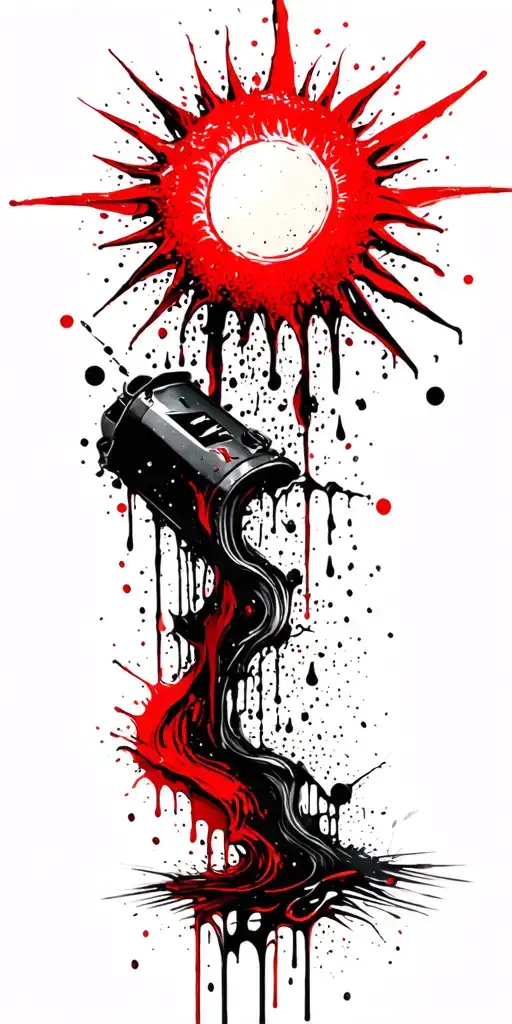 Sun With Rain Falling Off Of The Bottom