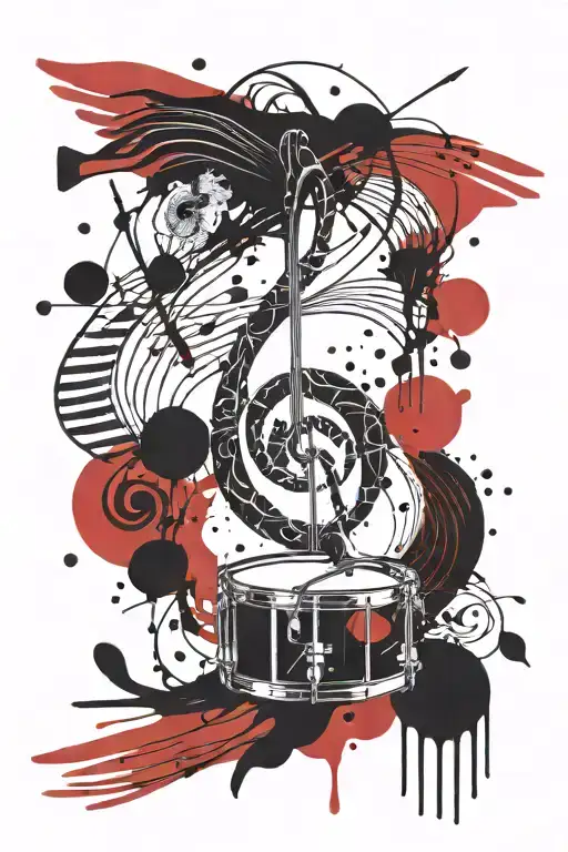 Treble Clef Symbol Combined Drum Sticks