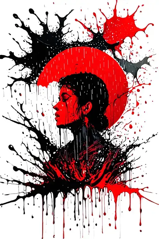 A Rising Sun Melting Into Rain Drops