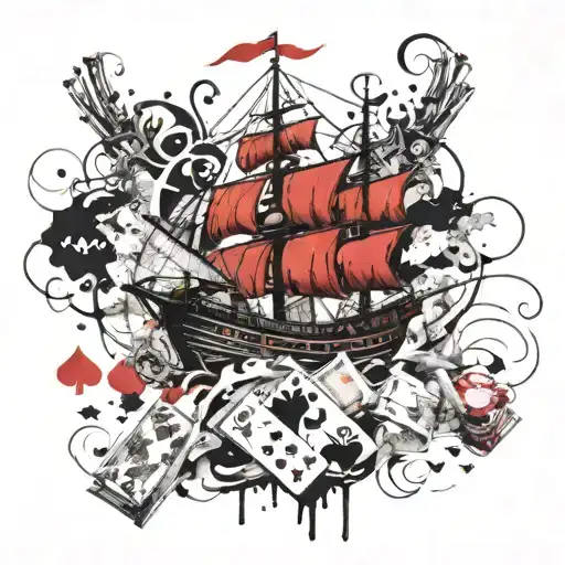Poker Money Pirate Ship Sailing