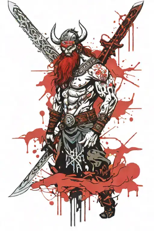 Zombie Viking Warrior Wielding A Sword