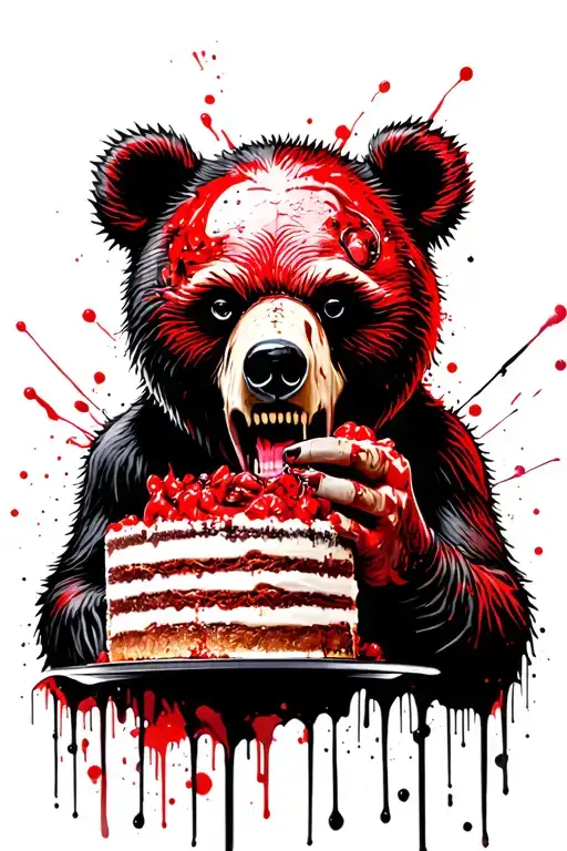 Zombie Bear Eating A Cake