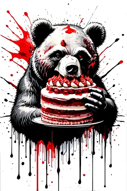 Zombie Bear Eating A Cake