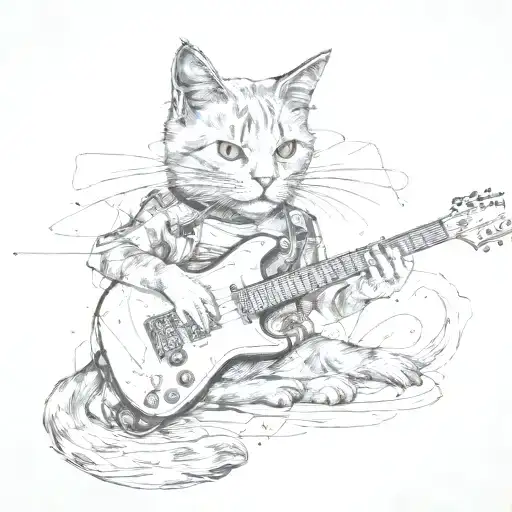 Cat Playing Electric Guitar