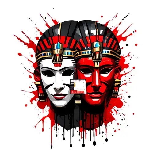 Give Me 2 Masks With Cherubys And Seth Egyptian God