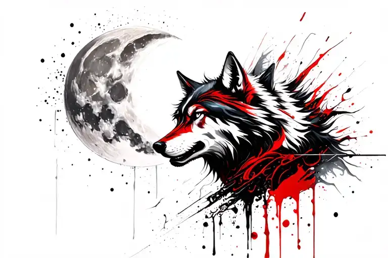 Wolf Samurai Moon
