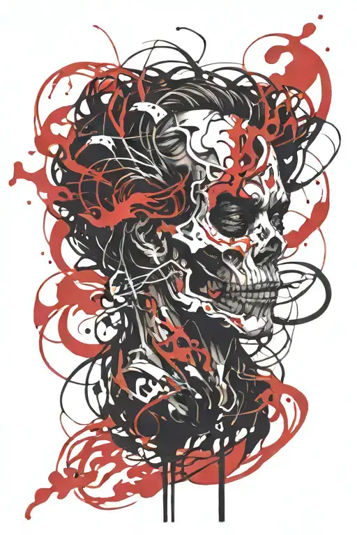 Ghost Mane Type Font Wrapping Around Up My Arm Like It's Growing Up My Arm And Just Simple And Black