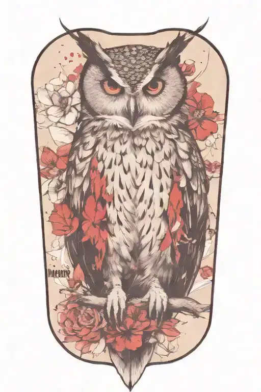 Owl Wearing Wildflower Crown