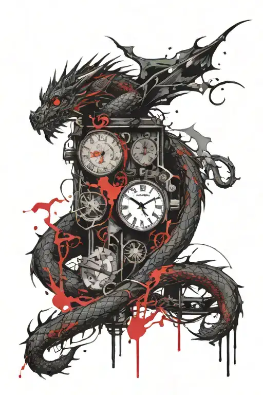 Dragon Wrapped Around A Watch Tower