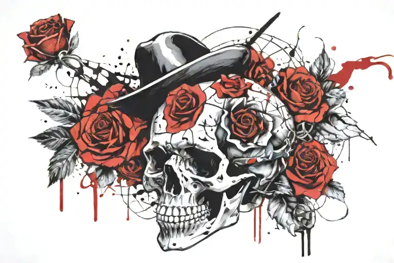 Ship Rose And Skull