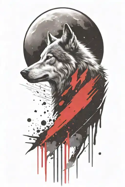 Howling Wolf With Space Theme