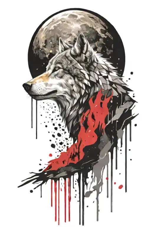 Howling Wolf With Space Theme