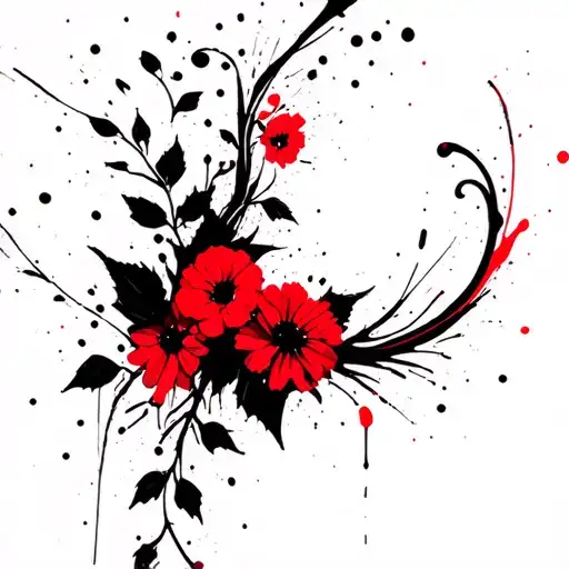 A Vine Of Flowers With A Curve