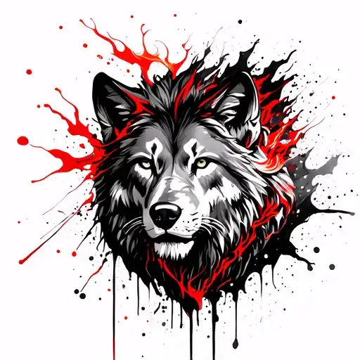 Ice Lion And Fire Wolf