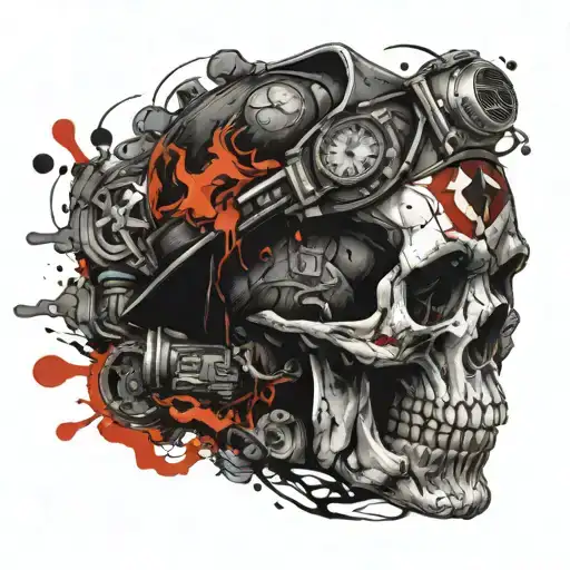 Firefighter And Skull