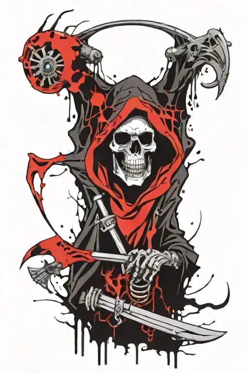 Grim Reaper Tattoo Design