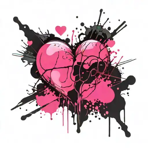 Pink And Black Heart