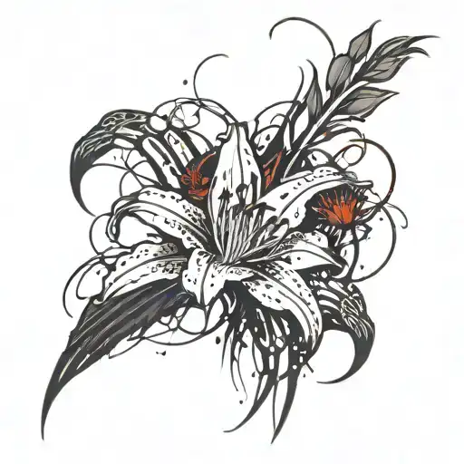 Red Spider Lilly Flower Viking Style