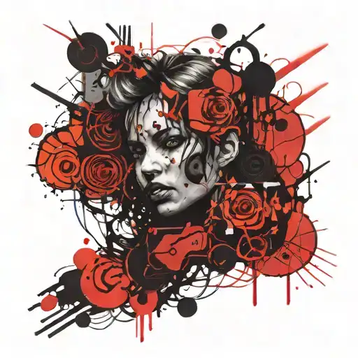 Embroidery Russ World Black Red