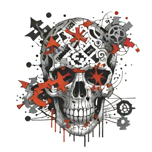 Autism Puzzle Pieces Skull With Words Let Them