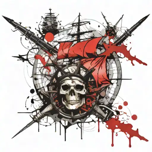 Pirat Skull Wheel Ship Sail Boat