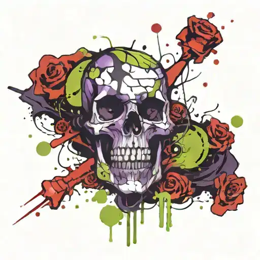 Potion Skull Purple Green