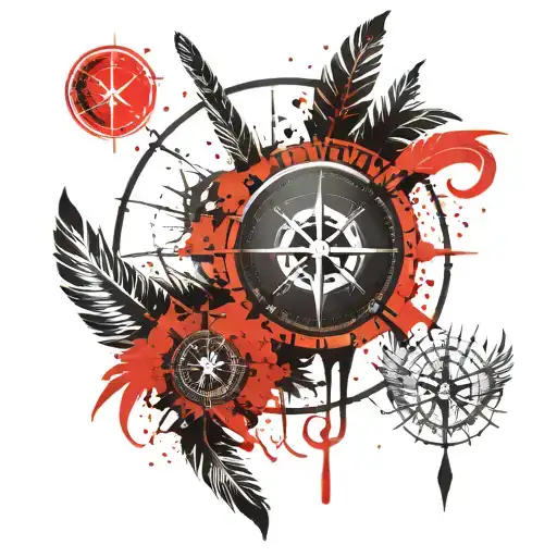 Compass Feathers Hanging