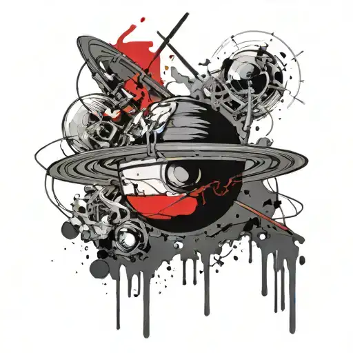 The Planet Saturn With A Candle On Top