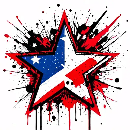 Red White And Blue Star