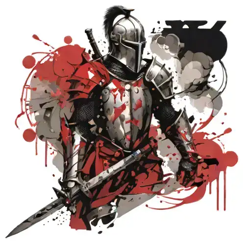 A Knight With A Sword In His Blood