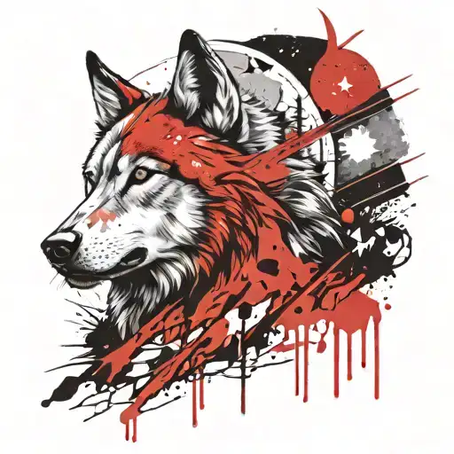 Half Man Half Wolf Howling Moon