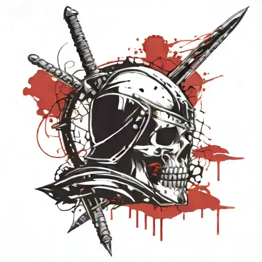 Knight With A Sword In The Blood Of A Skull