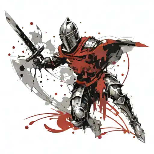 Knight With A Sword In Blood