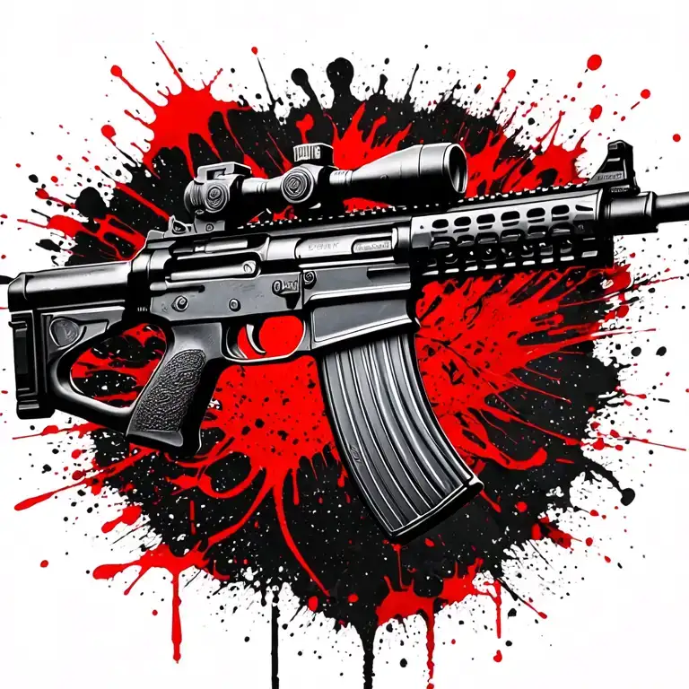 A Gun M16 Riffle Long Muzzle