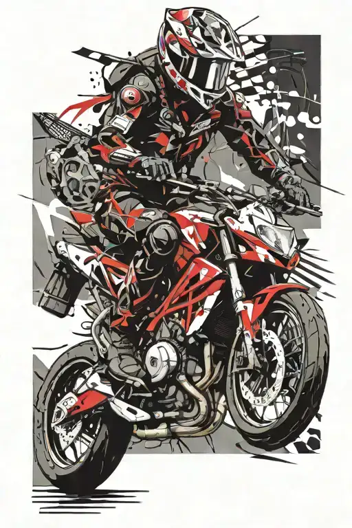 Scottish Sport Bike Chain With Sprocket Man In A Helmet Riding A Sport Bike