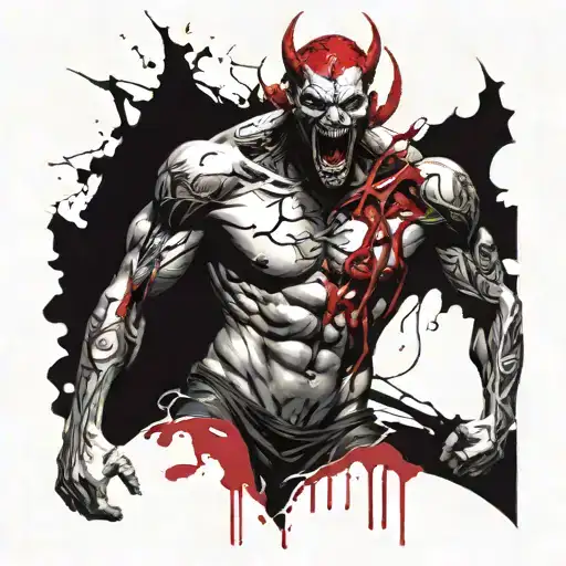 Demon Coming Out Of The Chest Ripping It Open