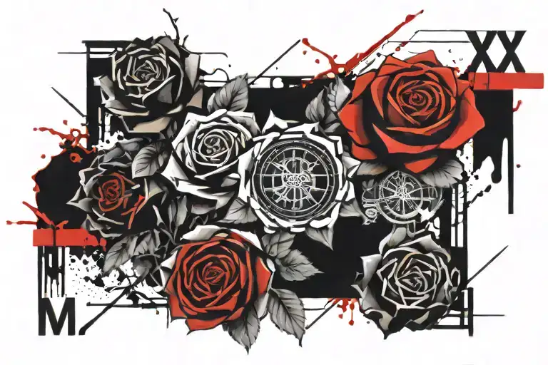 Roses With Roman Numerals And Name