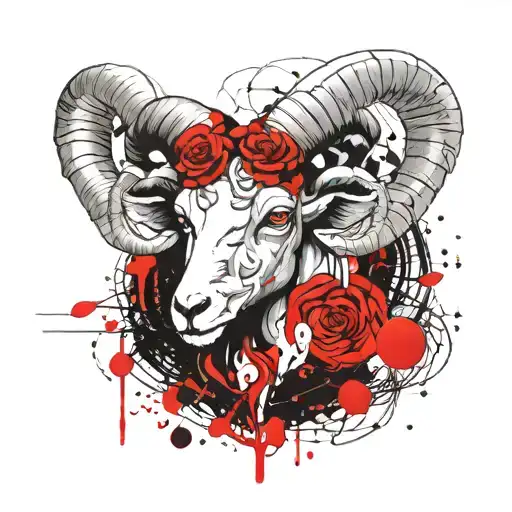 Aries Ram Morphed Together Symbolizing Strength
