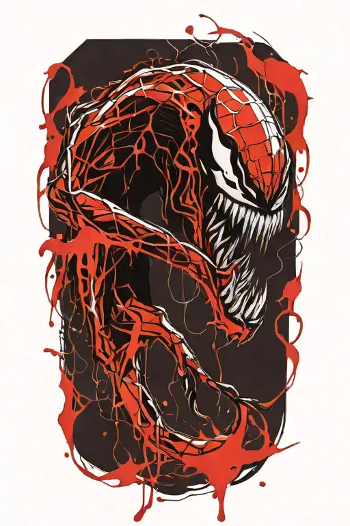 Venom Crawling Tattoo Outline