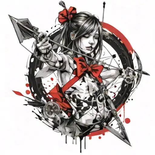 Emo Girl With Bow And Arrow